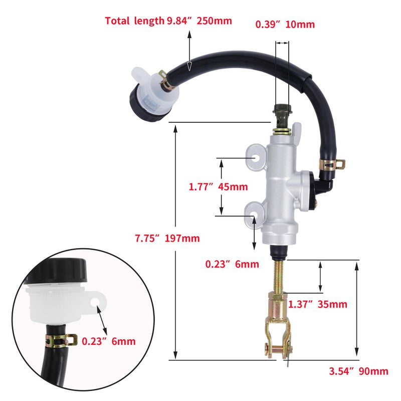 MTATCN Rear Brake Master Cylinder For Yerf Dog 3206 4206 3209 Spiderbox Gx150 150cc ATC-250R Chinese 70cc 90cc 110cc 125cc Dirt Bike Go Kart - Image 2